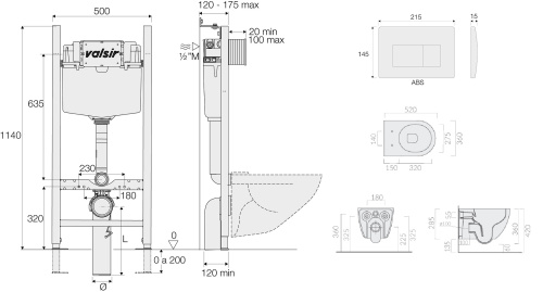 Комплект унитаза с инсталляцией VALSIR KIT VSBM 7334 Std фото 12